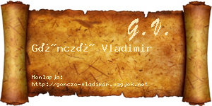 Göncző Vladimir névjegykártya